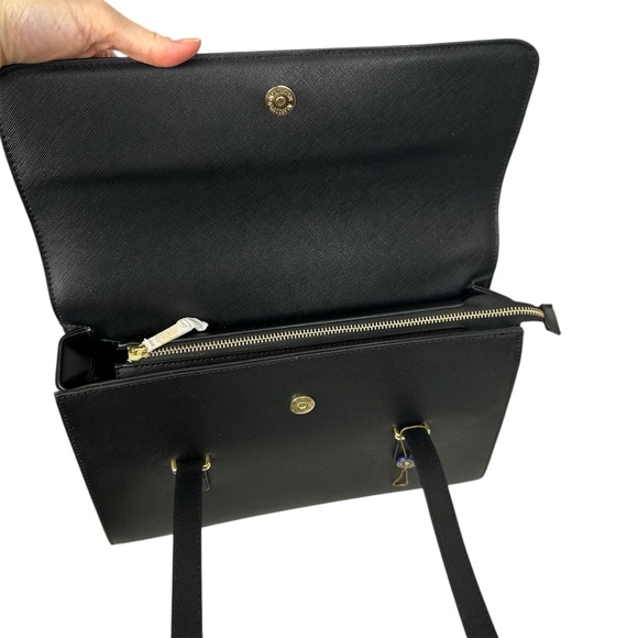 PUCCINI NWT Black Vegan Leather Shoulder Handbag - Picture 8 of 15